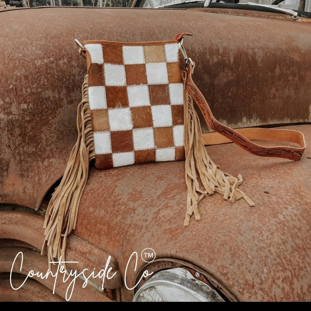 Countryside Co Stockdale Checkered Fringe Purse - Picture 3 of 12
